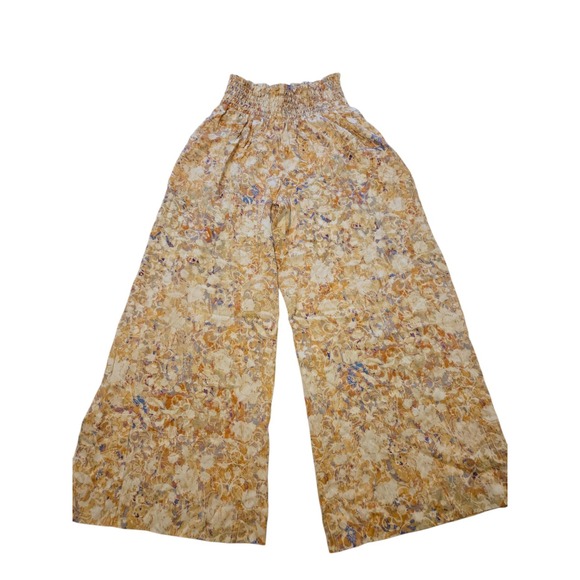 Womens Peruvian Connection 100% Viscose Wide-Leg Floral Soft  Elastic Pants EUC‎ - Picture 3 of 15